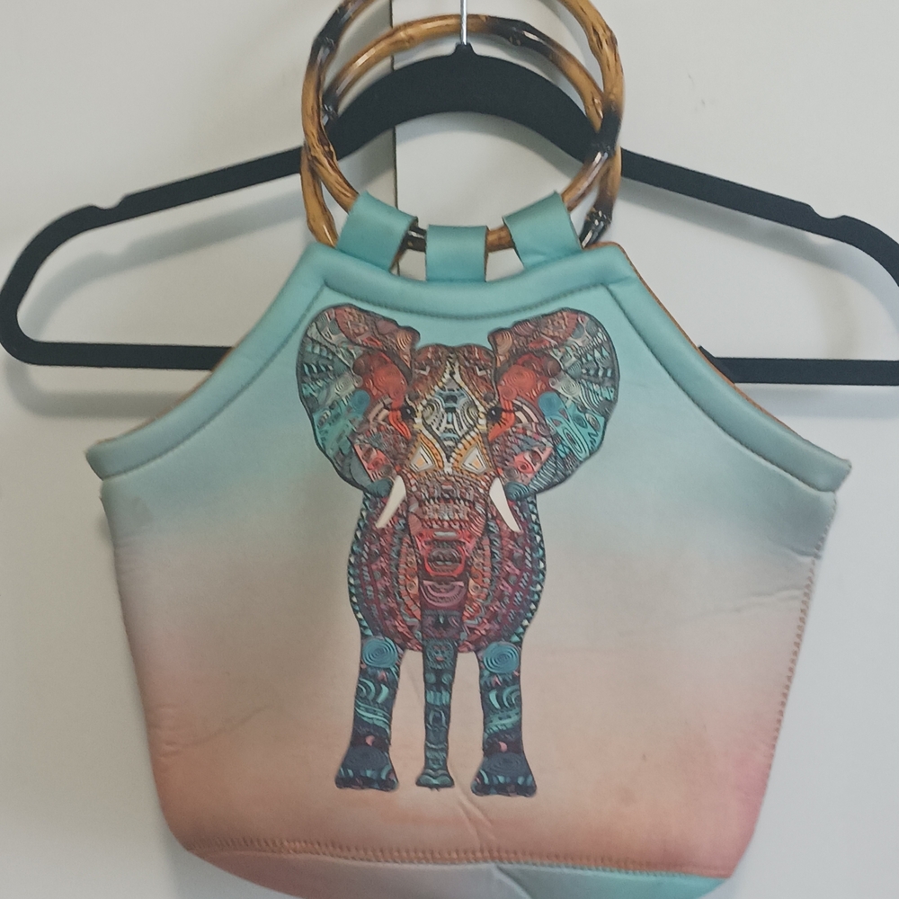 Colorful Elephant Print Handbag